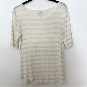 Striped T-Shirt w/ Elbow Sleeves